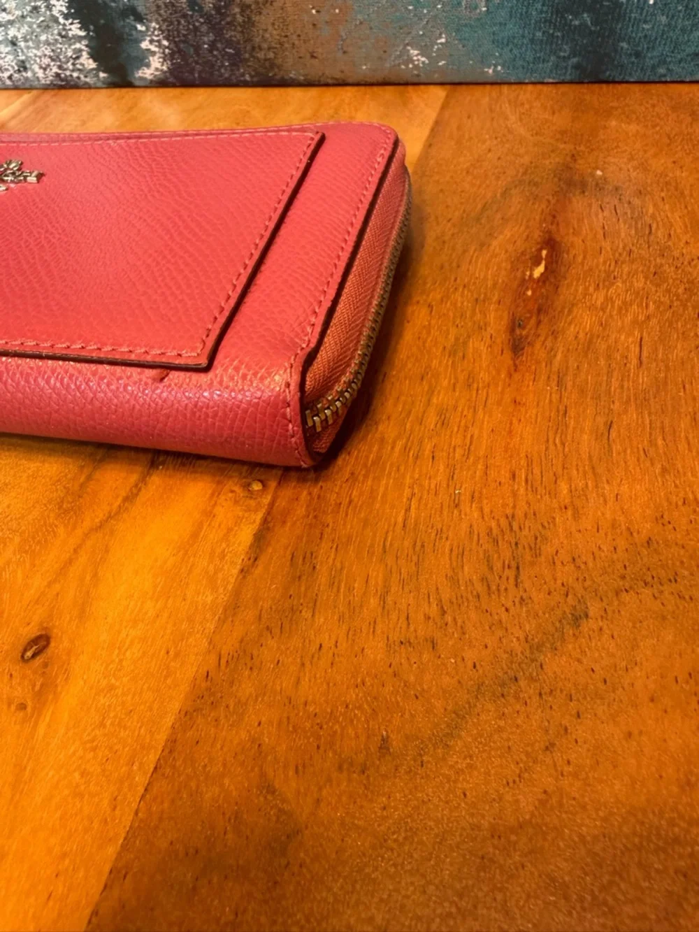 Coach Barbiecore Pink Leather 3/4 Zip Wallet 2010s (GUC)‎